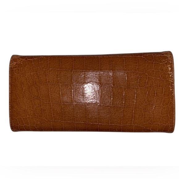 Prada MIU MIU Long Leather Wallet Camel Tan Gold Letters - Picture 2 of 14